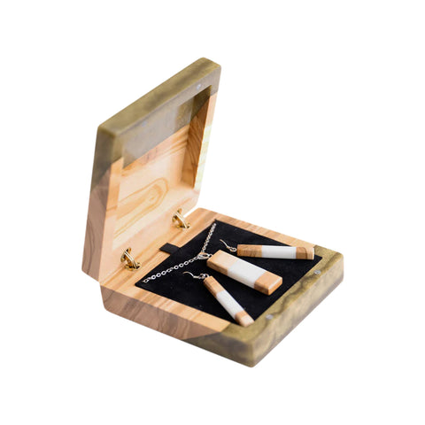 Necklaces And Earrings Case, Olive Wood