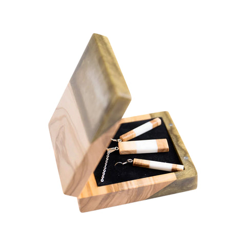 Necklaces And Earrings Case, Olive Wood