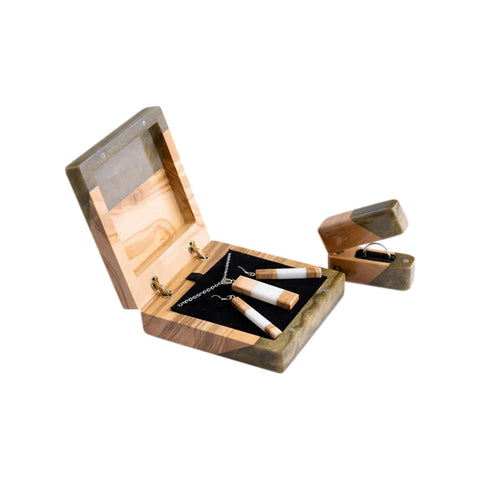 Necklaces And Earrings Case, Olive Wood