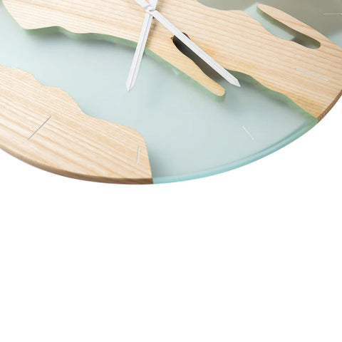Costa Wall Clock, Ash Wood, Water Resin