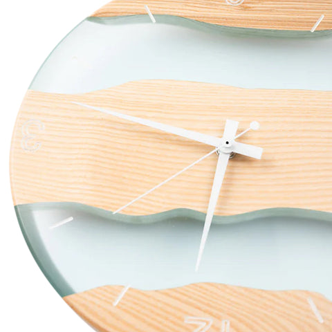 Costa Wall Clock, Ash Wood, Water Resin