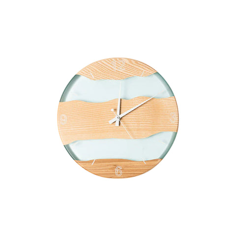 Costa Wall Clock, Ash Wood, Water Resin