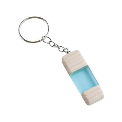 Duo Rectangle Keychain, Ash Wood