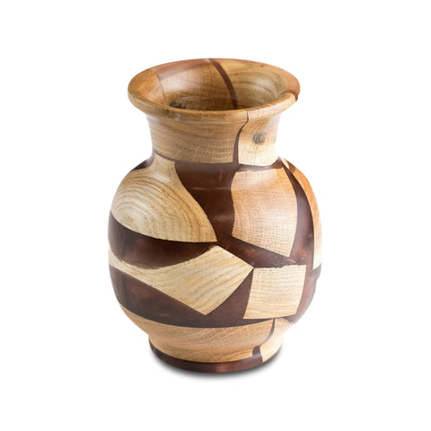 Funky Riciclo Flower Vase, Oak Wood