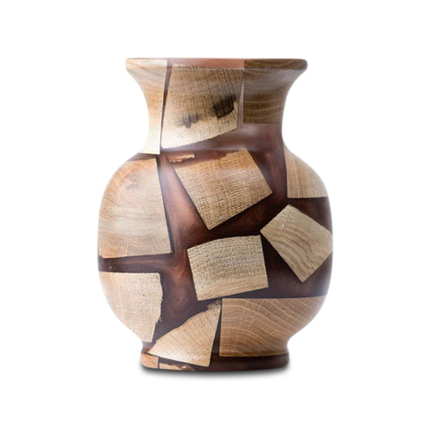 Funky Riciclo Flower Vase, Oak Wood