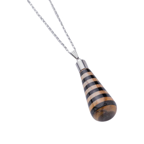 Gemma Line Necklace, Olive Wood