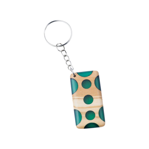 Gruviera Rectangular Keychain, Olive Wood