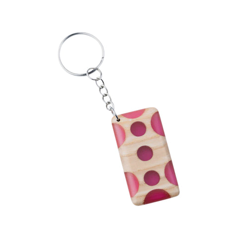 Gruviera Rectangular Keychain, Ash Wood