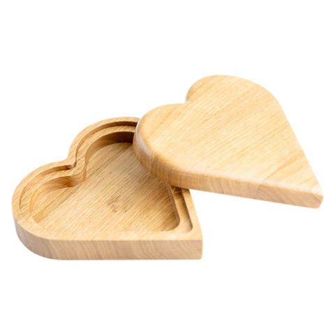 Heart-Shaped Jewelry Box, Oak Wood