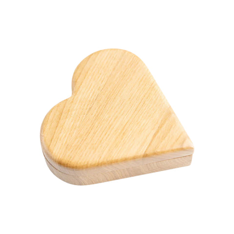 Heart-Shaped Jewelry Box, Oak Wood