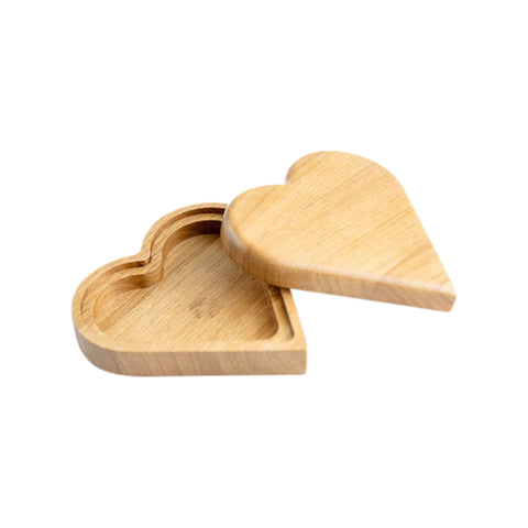 Heart-Shaped Jewelry Box, Oak Wood