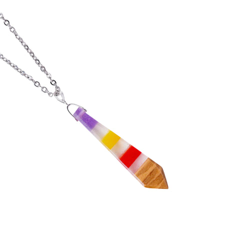 Iris Tie Necklace, Olive Wood