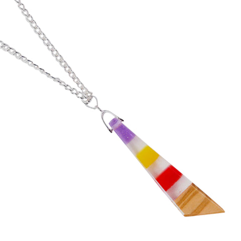 Iris Irregular Triangle Necklace, Olive Wood