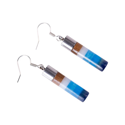 Mare Cylinder Earrings, Walnut Wood