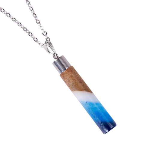 Mare Cylinder Necklace, Walnut Wood