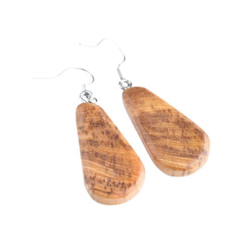 Natur Drop Earrings, Olive Wood