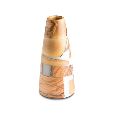 Noice Riciclo Flower Vase, Olive Wood