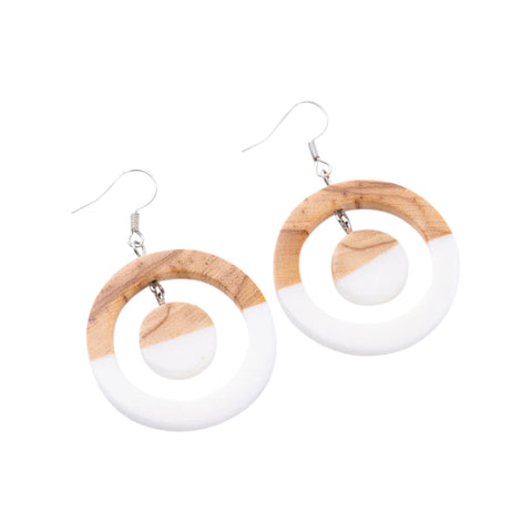 Rica Concentric Earrings, Olive Wood