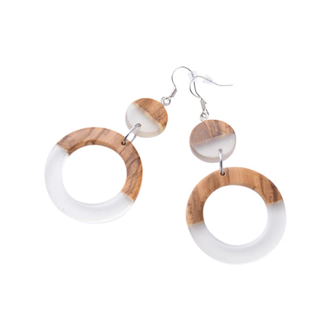 Rica Stacked Earrings, Olive Wood