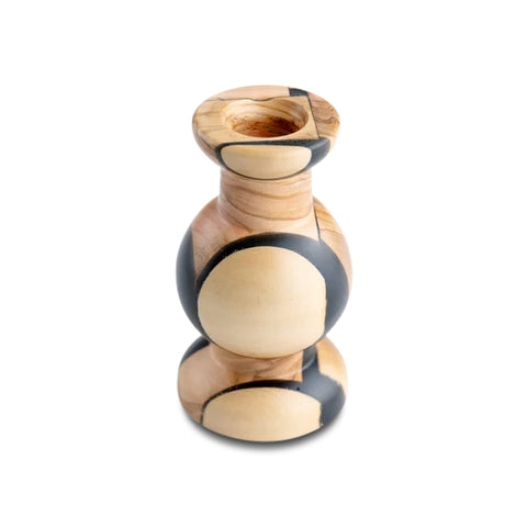 Riciclo Candle Holder, Olive Wood