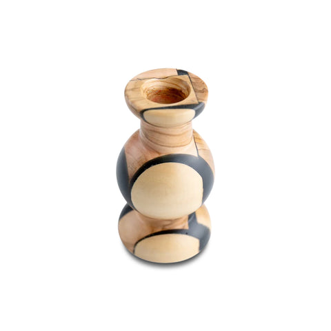 Riciclo Candle Holder, Olive Wood