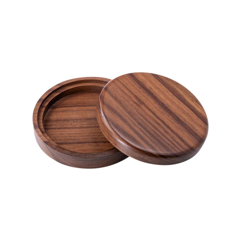 Round Jewelry Box, Walnut Wood