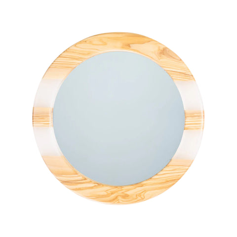 Round Mirror, Olive Wood