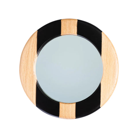 Round Mirror, Oak Wood