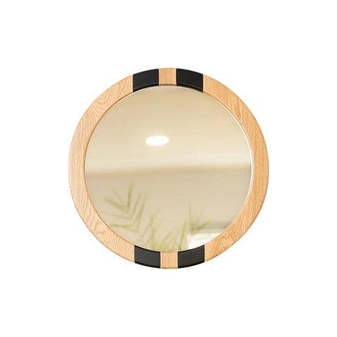 Round Mirror, Oak Wood