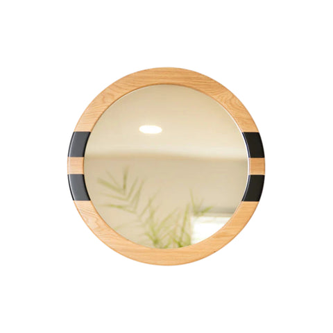 Round Mirror, Oak Wood