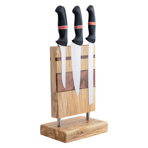 Venus Magnet Knife Block With 6 Knives, Olive Wood