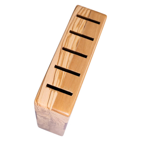 Venus Vertical Knife Block With 5 Knives, Olive Wood