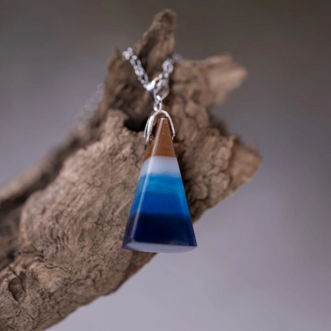 Mare Triangle Necklace Up, Walnut Wood