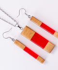 Chiara rectangle necklace/earring set-ReinWood