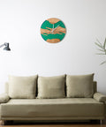 Costa Wall Clock, Ash - Transparent Green Resin-ReinWood