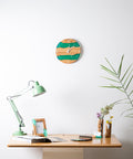 Costa Wall Clock, Ash - Transparent Green Resin-ReinWood