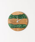 Costa Wall Clock, Oak - Pearl Green Resin-ReinWood