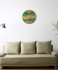 Costa Wall Clock, Oak - Pearl Green Resin-ReinWood