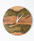 Costa Wall Clock, Walnut- Antique Gold Resin-ReinWood