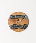 Costa Wall Clock, Walnut - Pearl Gray Resin-ReinWood