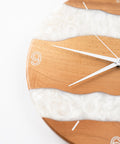 Costa Wall Clock, Walnut - Pearl White Resin-ReinWood