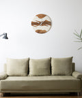 Costa Wall Clock, Walnut - Pearl White Resin-ReinWood