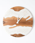 Costa Wall Clock, Walnut - Pearl White Resin-ReinWood