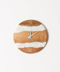 Costa Wall Clock, Walnut - Pearl White Resin-ReinWood