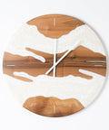 Costa Wall Clock, Walnut - Pearl White Resin-ReinWood