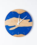 Costa Wall Clock, Wood Ash, Transparent Blue Resin-ReinWood