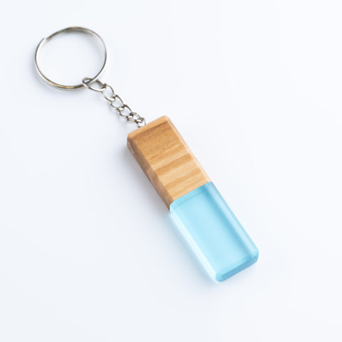 Keychain Duo Rectangle, Olive Wood