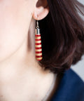 Gemma line cylinder earrings-ReinWood