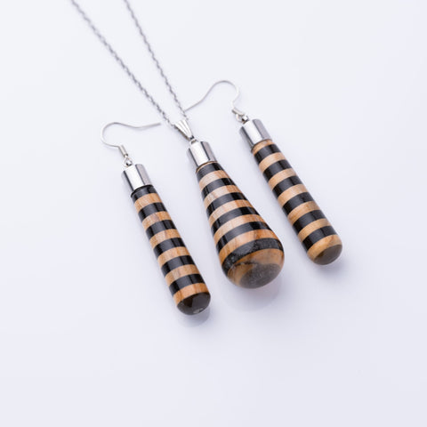 Gemma line necklace/earring set-ReinWood