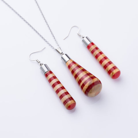 Gemma line necklace/earring set-ReinWood